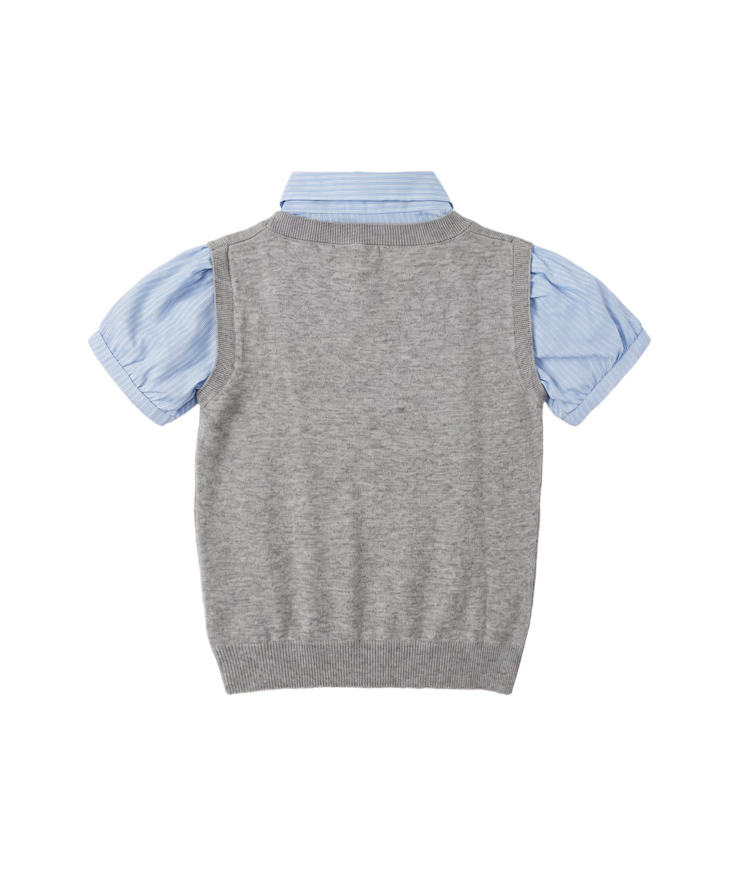 HOOK for girls ニットベスト×半袖シャツ レイヤードライクトップス