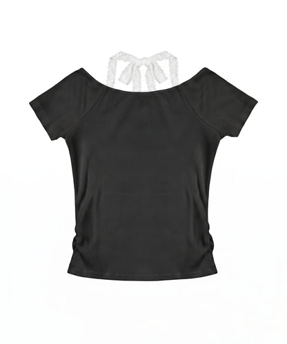 HOOK for girls レースレイヤード風 × グラフィック コンパクトT