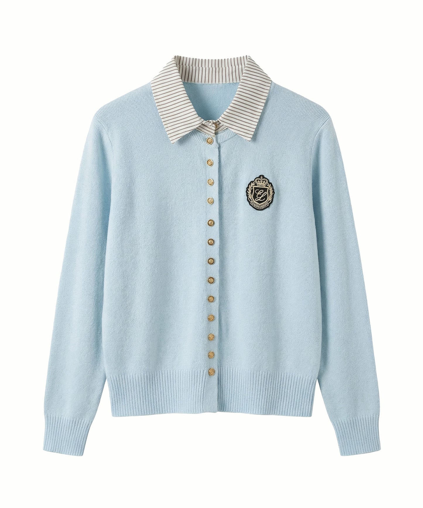 HOOK for girls　配色ストライプ襟付きカーディガン