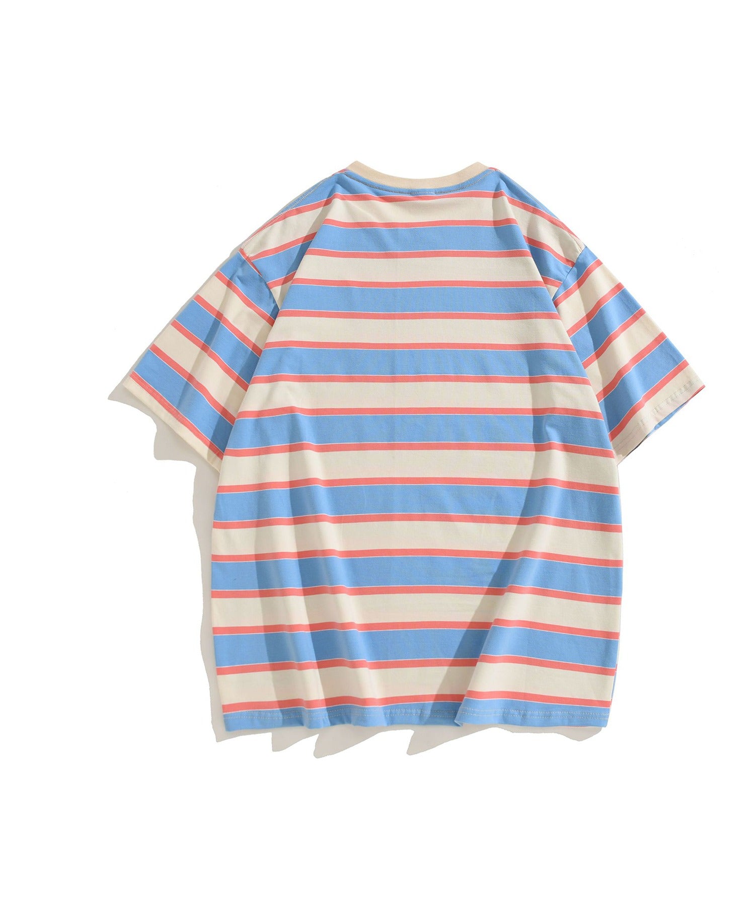 [HOOK -original-] Color scheme border short sleeve TEE with embroidered patch