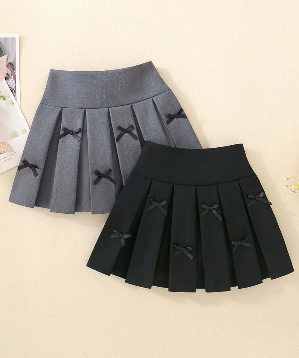 【aimoha-KIDS-】リボンプリーツスカート