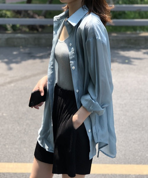 背中あきひもリボン付き UVカットブラウス – 《公式》moremore