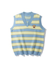 【HOOK】古着風レトロ柄・幾何学模様・ボーダー柄・ 配色ベスト