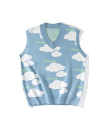 【HOOK】古着風レトロ柄・幾何学模様・ボーダー柄・ 配色ベスト