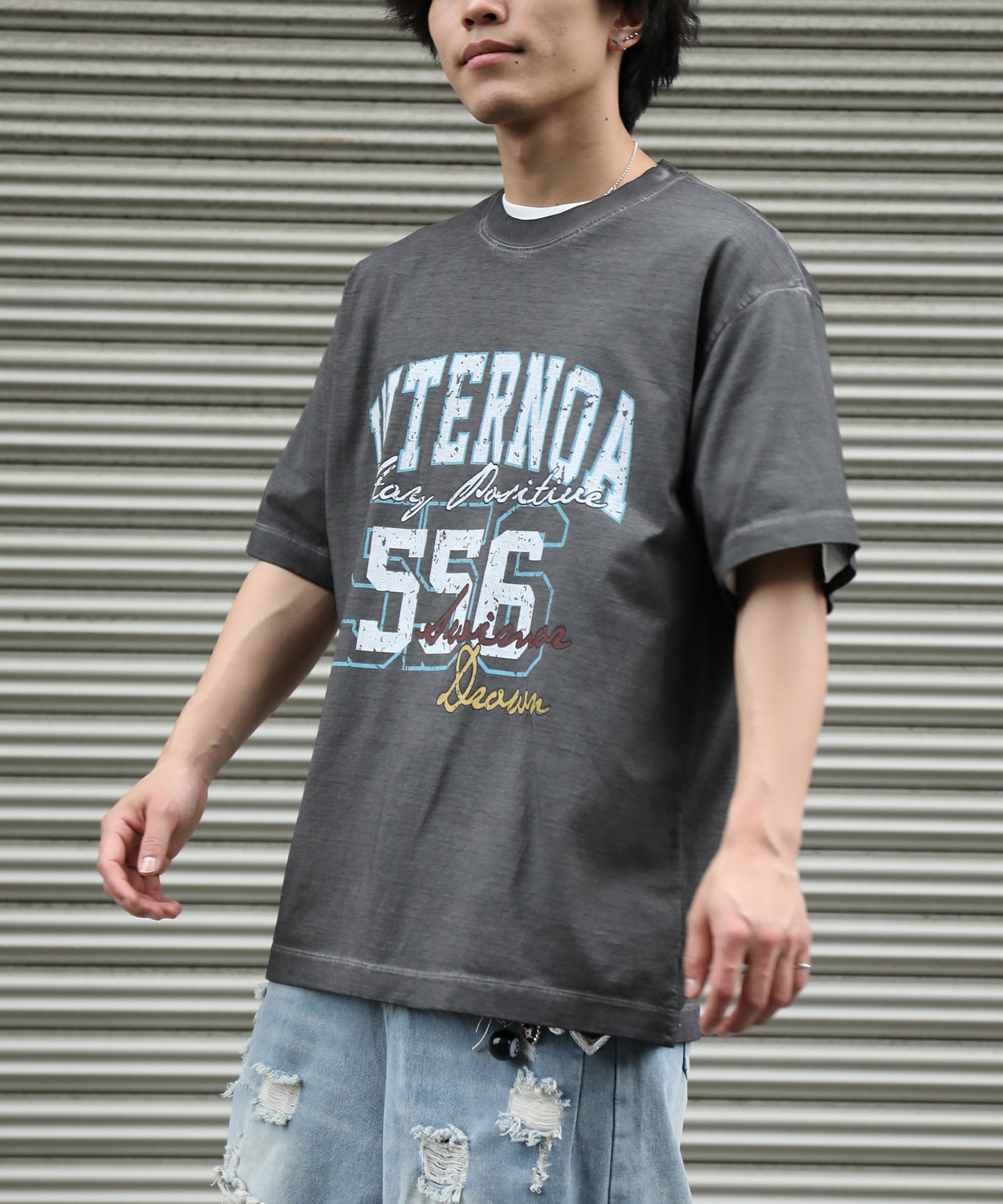 HOOK カレッジ × ナンバリング ウォッシュ オーバーサイズT (SS)