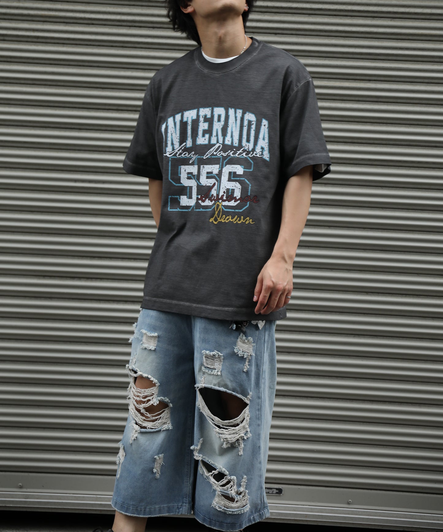 HOOK カレッジ × ナンバリング ウォッシュ オーバーサイズT (SS)