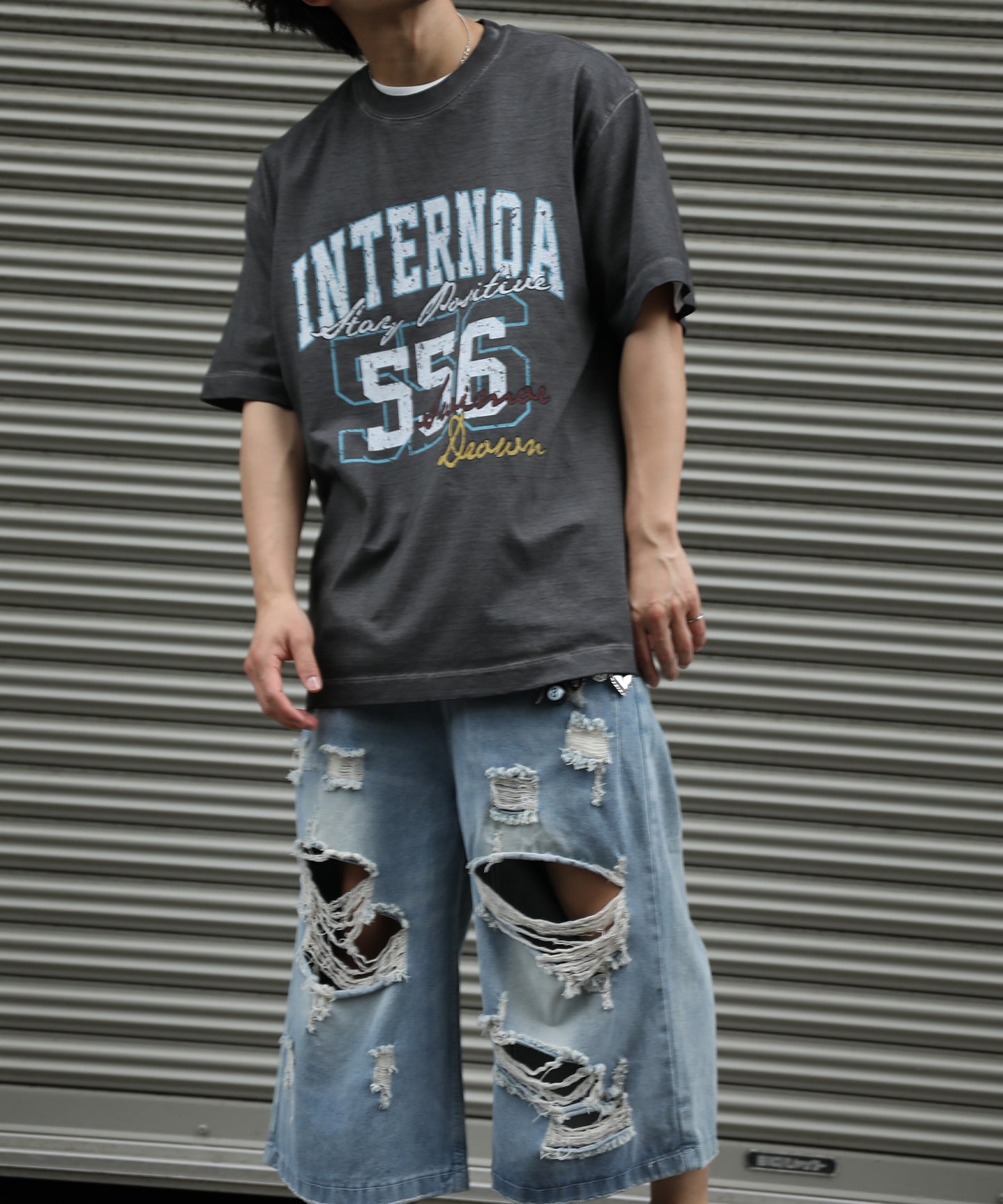 HOOK カレッジ × ナンバリング ウォッシュ オーバーサイズT (SS)