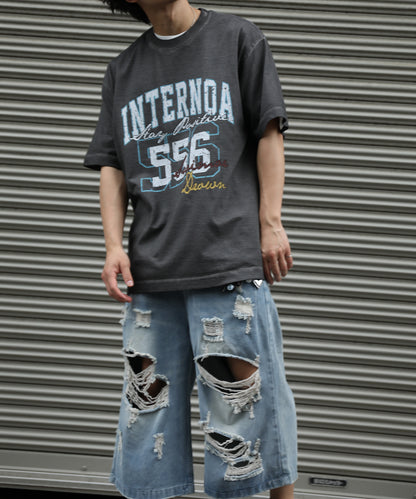 HOOK カレッジ × ナンバリング ウォッシュ オーバーサイズT (SS)
