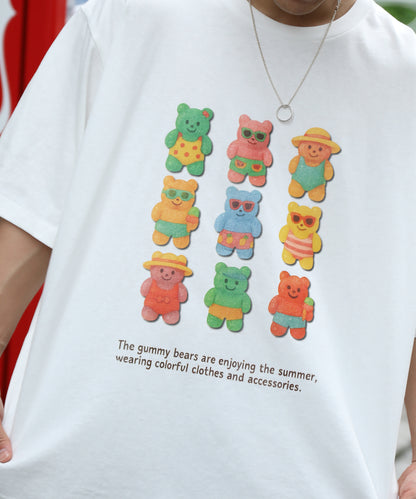 HOOK -original-　ベアグミプリント ビッグシルエットTシャツ