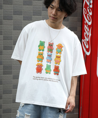 HOOK -original-　ベアグミプリント ビッグシルエットTシャツ