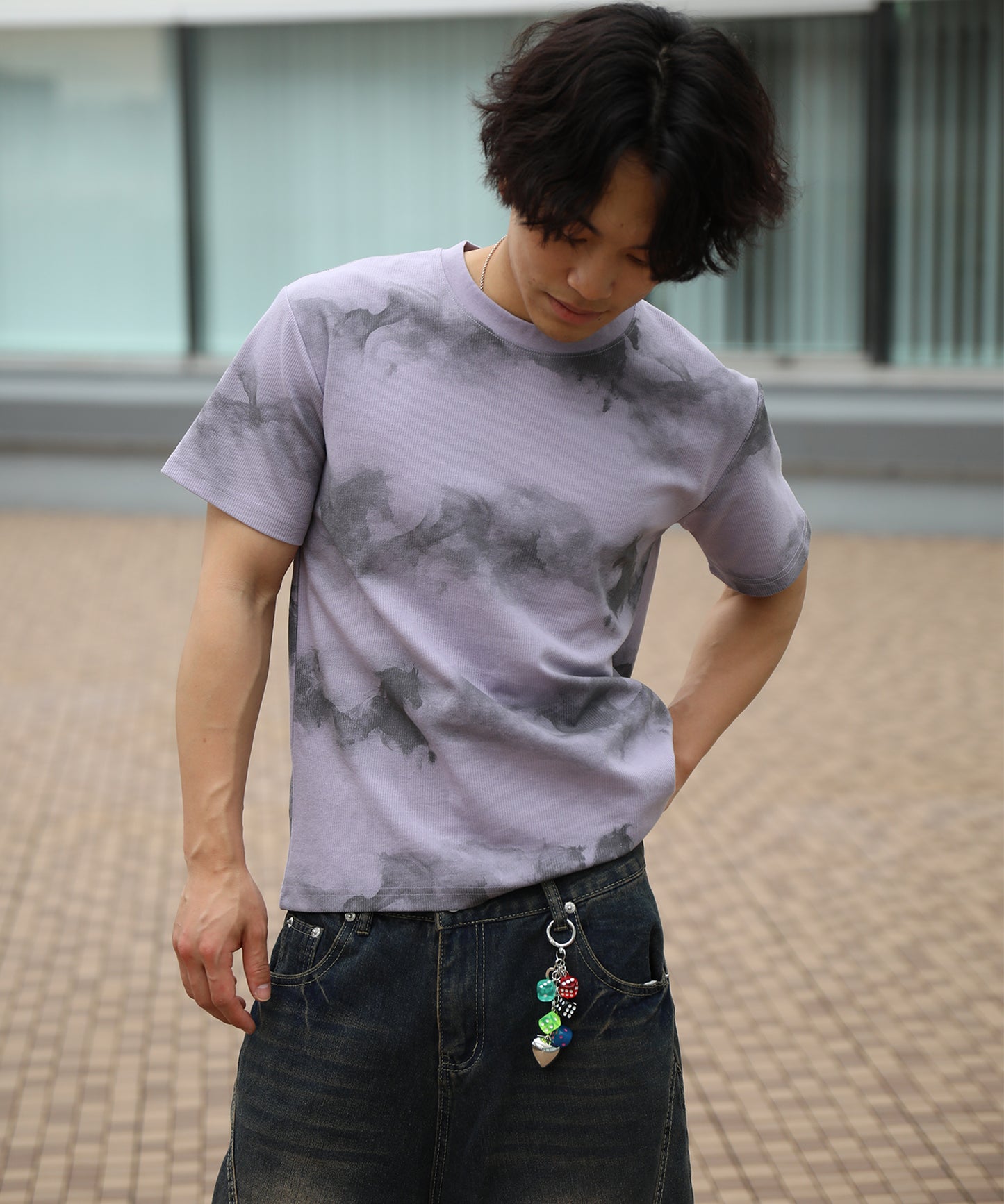 HOOK 横段タイダイ ビッグシルエット T (SS)