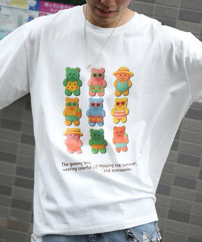 HOOK -original-　ベアグミプリント ビッグシルエットTシャツ