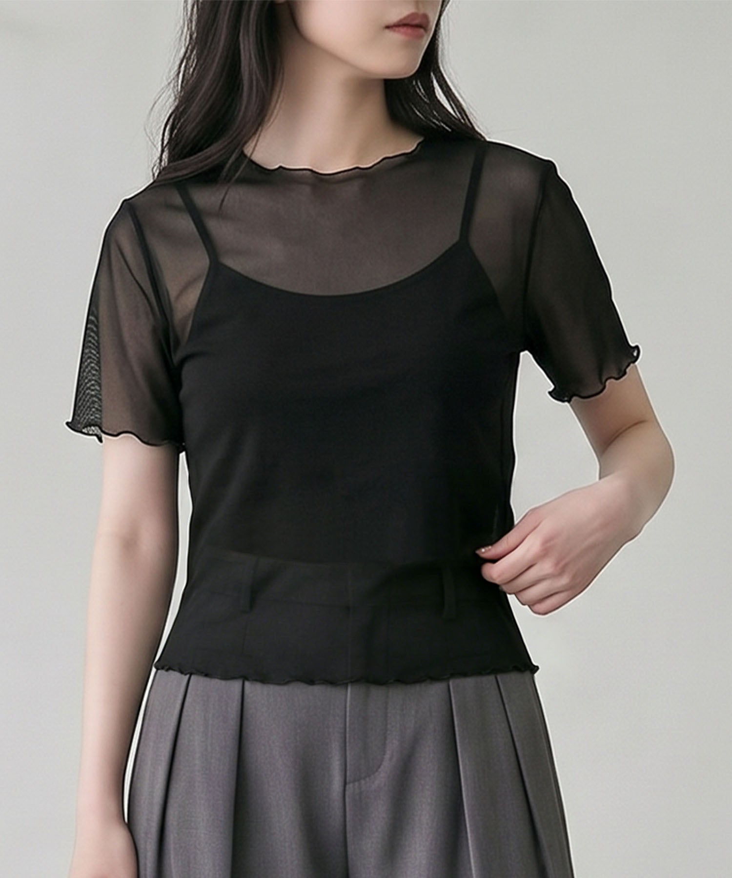 aimoha/シアーメロウ半袖トップス