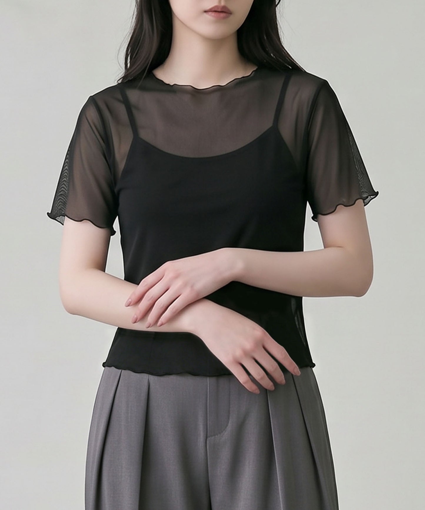 aimoha/シアーメロウ半袖トップス