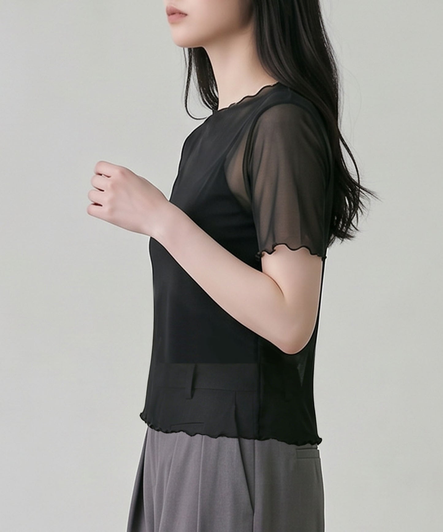 aimoha/シアーメロウ半袖トップス