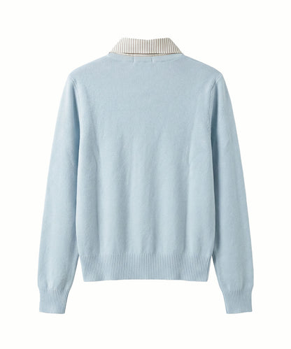 HOOK for girls　配色ストライプ襟付きカーディガン