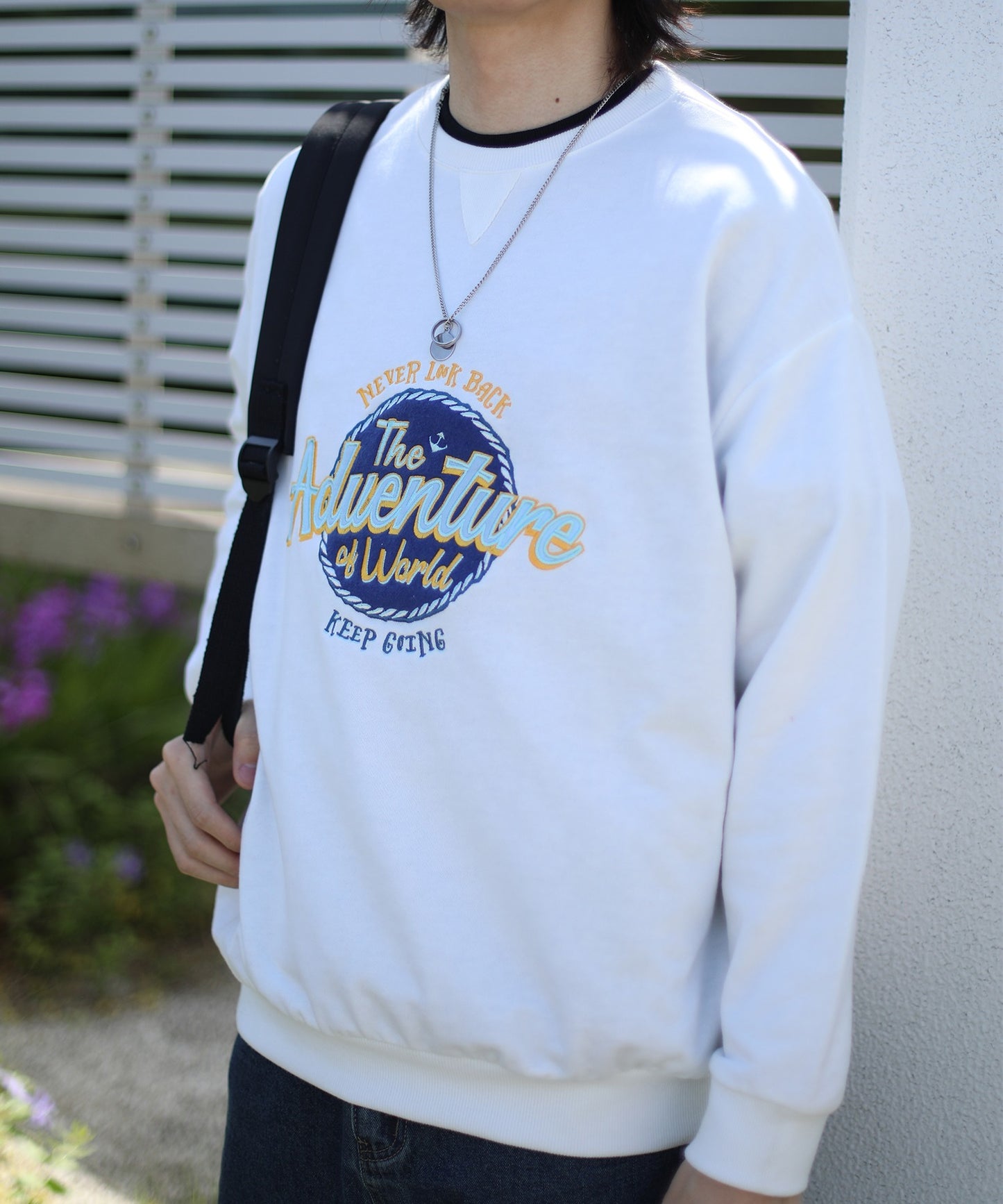 [HOOK -original-] Standard all-embroidered pop-style sweatshirt