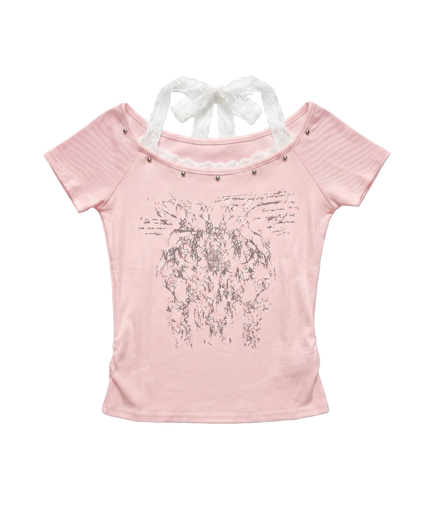 HOOK for girls レースレイヤード風 × グラフィック コンパクトT