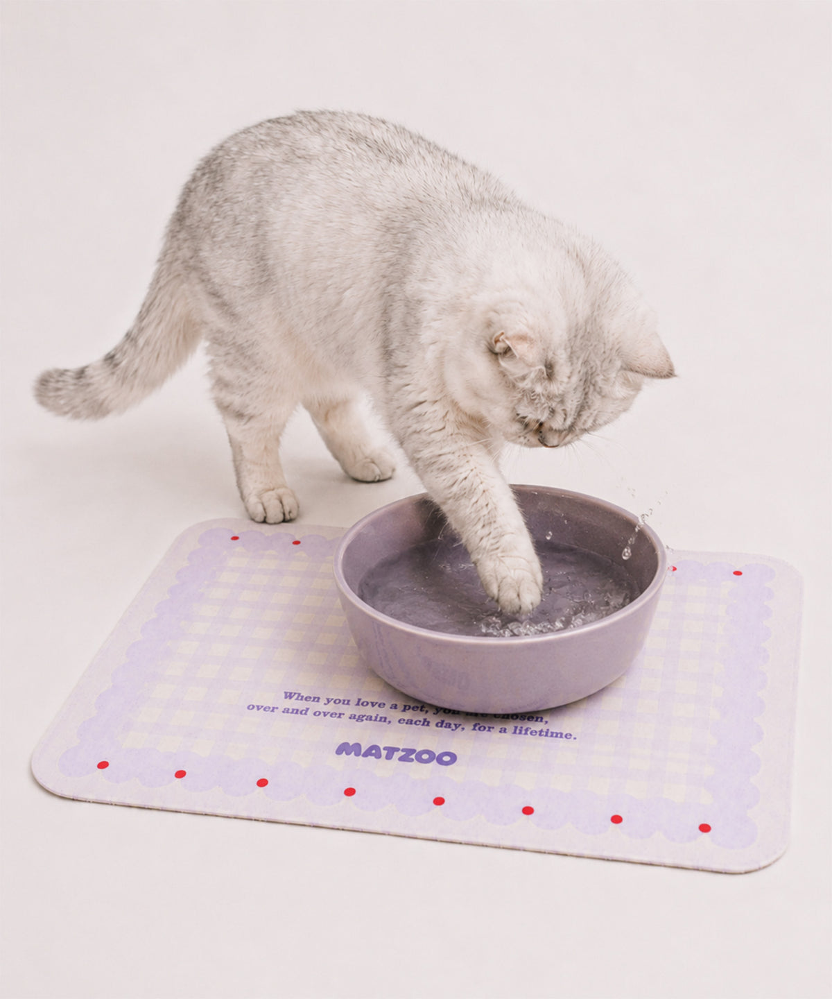 カラフルチェック ペット用食事マット（30×40cm）