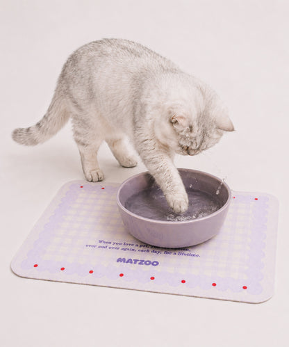 カラフルチェック ペット用食事マット（30×40cm）