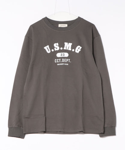 aimoha/カレッジロゴ長袖Tシャツ