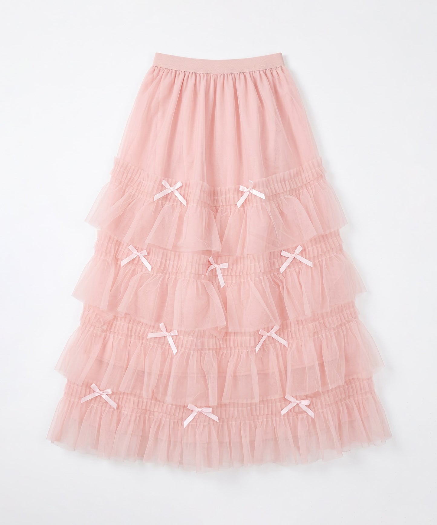 HOOK for girls リボン付きふわふわフリルロングスカート