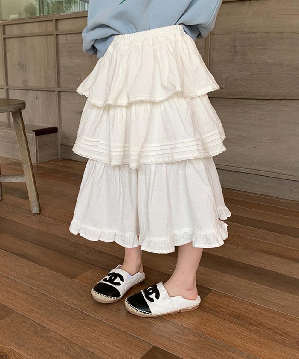 【aimoha-KIDS-】ティアードスカート