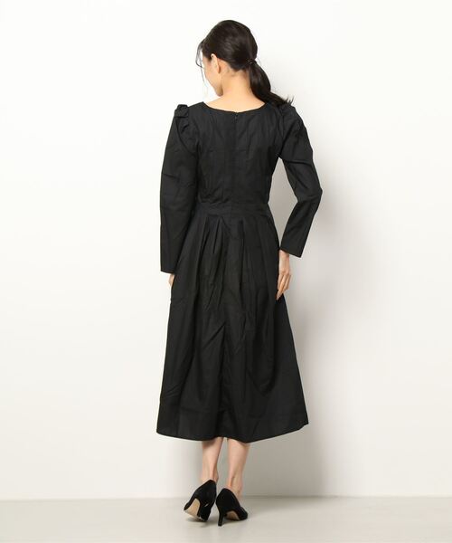 【Jasmine】スクエアネックパワショルロングワンピース