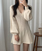 【Jasmine】VネックAラインニットミニワンピース