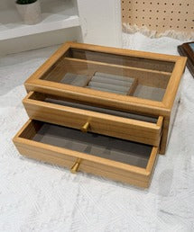 木製2段アクセサリー収納ボックス