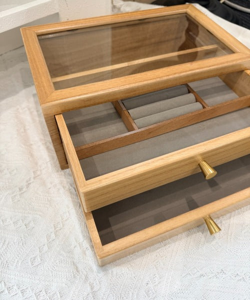 木製2段アクセサリー収納ボックス