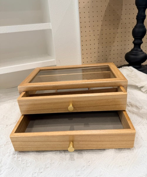 木製2段アクセサリー収納ボックス