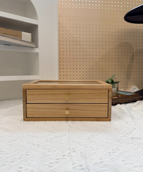 木製2段アクセサリー収納ボックス