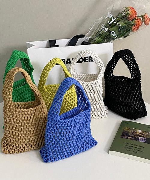 編みハンドバッグ