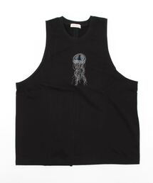 aimohaオリジナル蝶々クラゲ刺繍刺繍バックスリットカットソーベスト