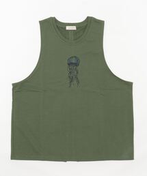 aimohaオリジナル蝶々クラゲ刺繍刺繍バックスリットカットソーベスト