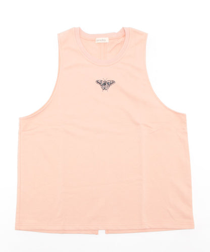 aimohaオリジナル蝶々クラゲ刺繍刺繍バックスリットカットソーベスト