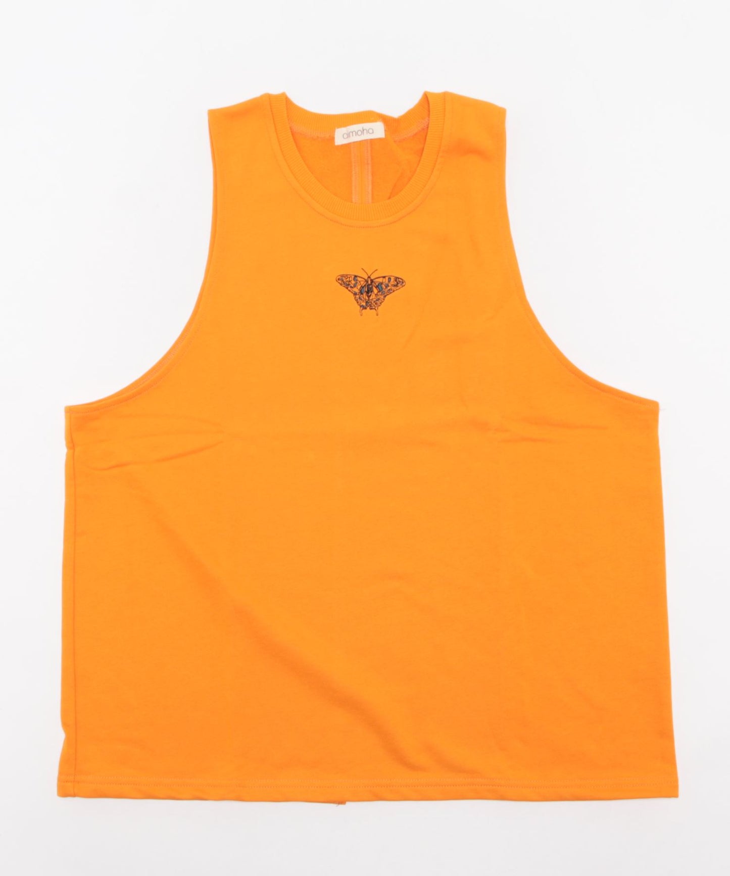 aimohaオリジナル蝶々クラゲ刺繍刺繍バックスリットカットソーベスト