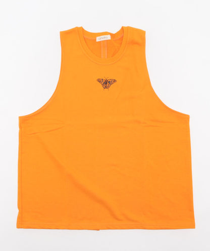 aimohaオリジナル蝶々クラゲ刺繍刺繍バックスリットカットソーベスト