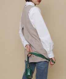 aimohaオリジナル蝶々クラゲ刺繍刺繍バックスリットカットソーベスト