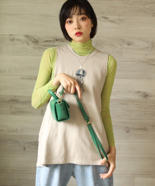 aimohaオリジナル蝶々クラゲ刺繍刺繍バックスリットカットソーベスト