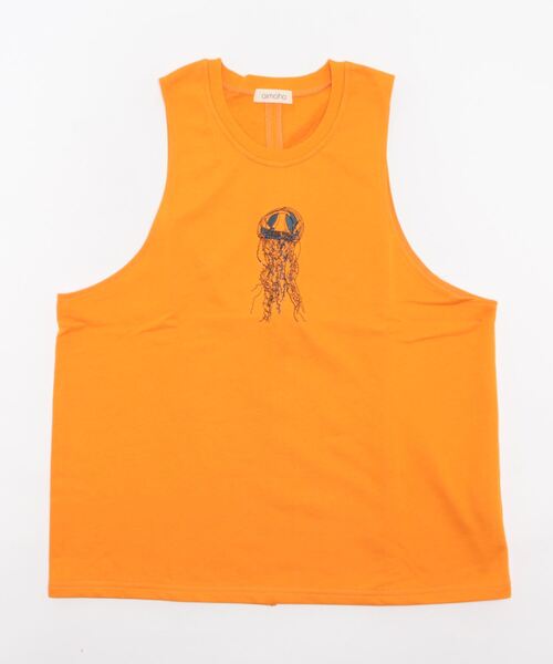 aimohaオリジナル蝶々クラゲ刺繍刺繍バックスリットカットソーベスト