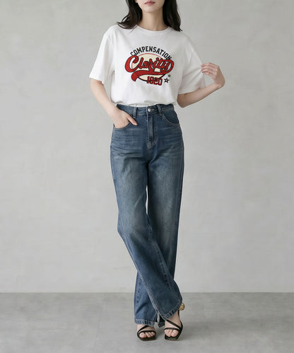 aimoha/ヴィンテージロゴプリントTシャツ