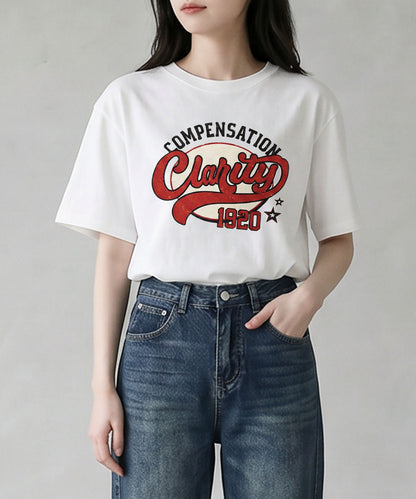 aimoha/ヴィンテージロゴプリントTシャツ