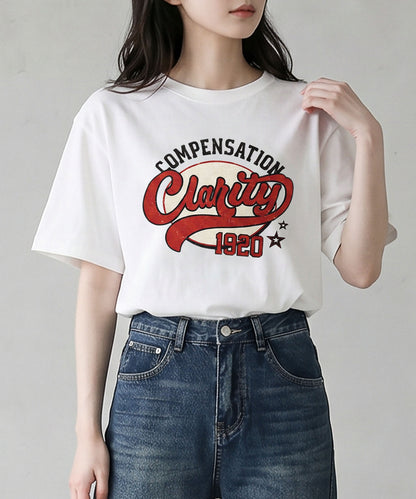 aimoha/ヴィンテージロゴプリントTシャツ