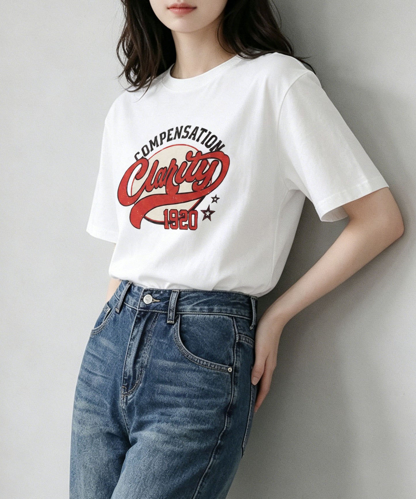 aimoha/ヴィンテージロゴプリントTシャツ