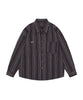 [HOOK] Vintage-style striped all-over pattern big shirt