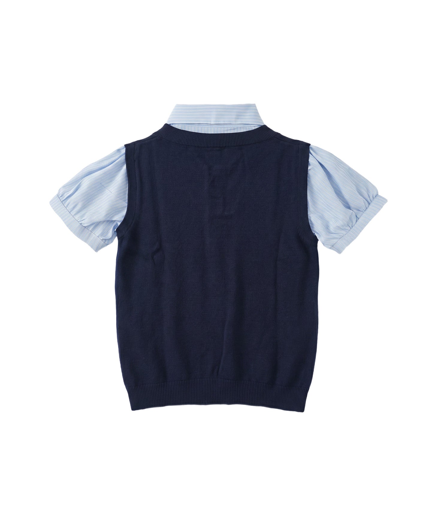 HOOK for girls ニットベスト×半袖シャツ レイヤードライクトップス