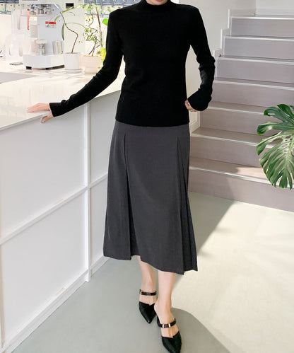 aimoha/無地モックネックニットソートップス