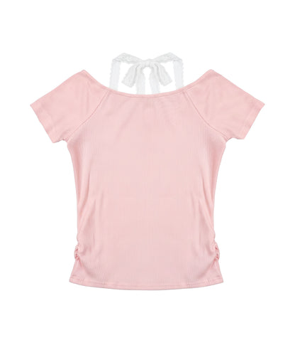 HOOK for girls レースレイヤード風 × グラフィック コンパクトT